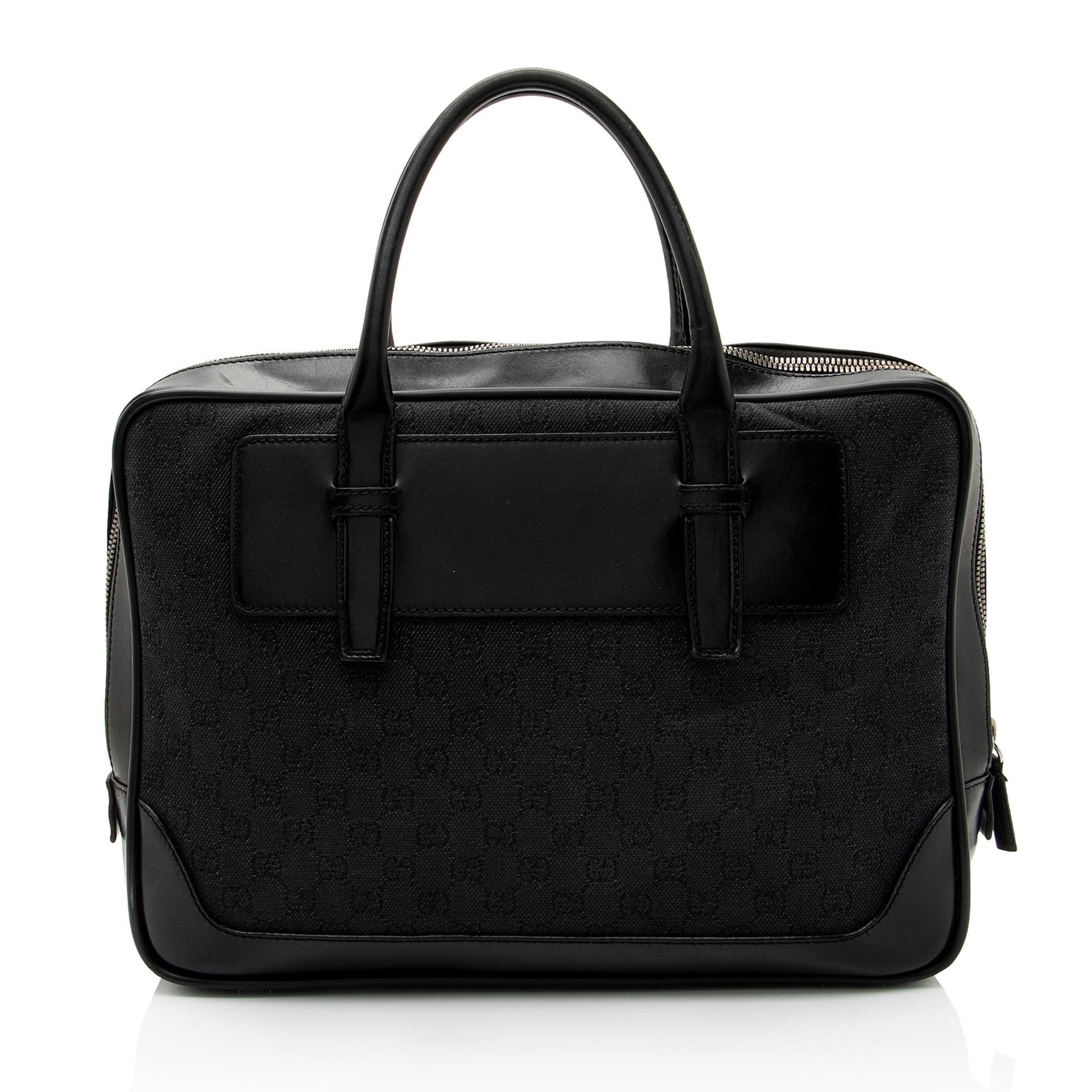 Gucci Nylon Leather Canvas Handbag