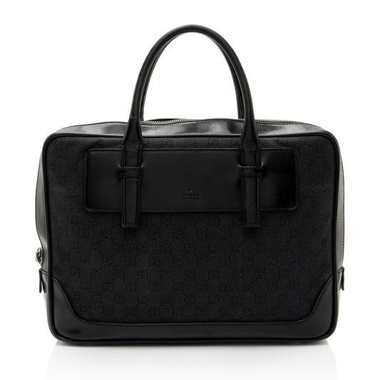 Gucci Nylon Leather Canvas Handbag