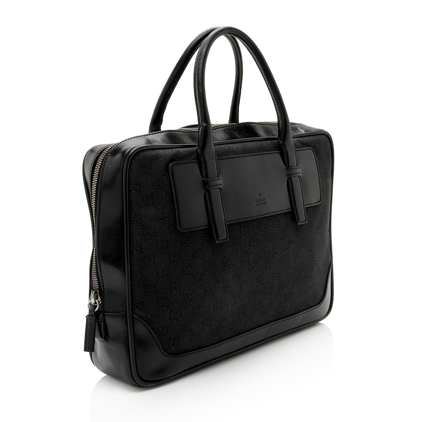 Gucci Nylon Leather Canvas Handbag