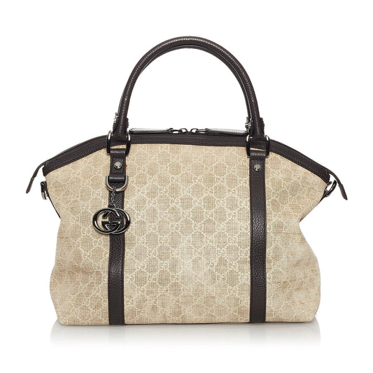 Gucci GG Canvas Charm Dome Satchel (SHG-30969)
