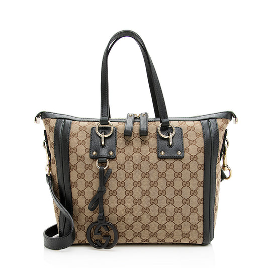 Gucci GG Canvas Charm Medium Tote (SHF-19899)