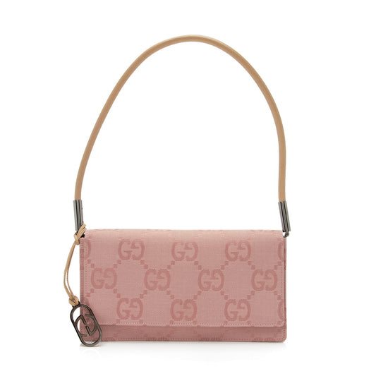 Gucci GG Canvas Charm Pochette Flap Bag (SHF-23494)