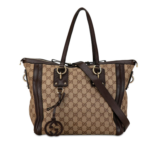 Gucci GG Canvas Charm Satchel (SHG-M7VWtv)