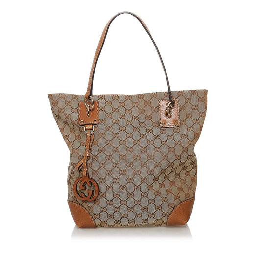 Gucci GG Canvas Charm Tote Bag (SHG-32521)