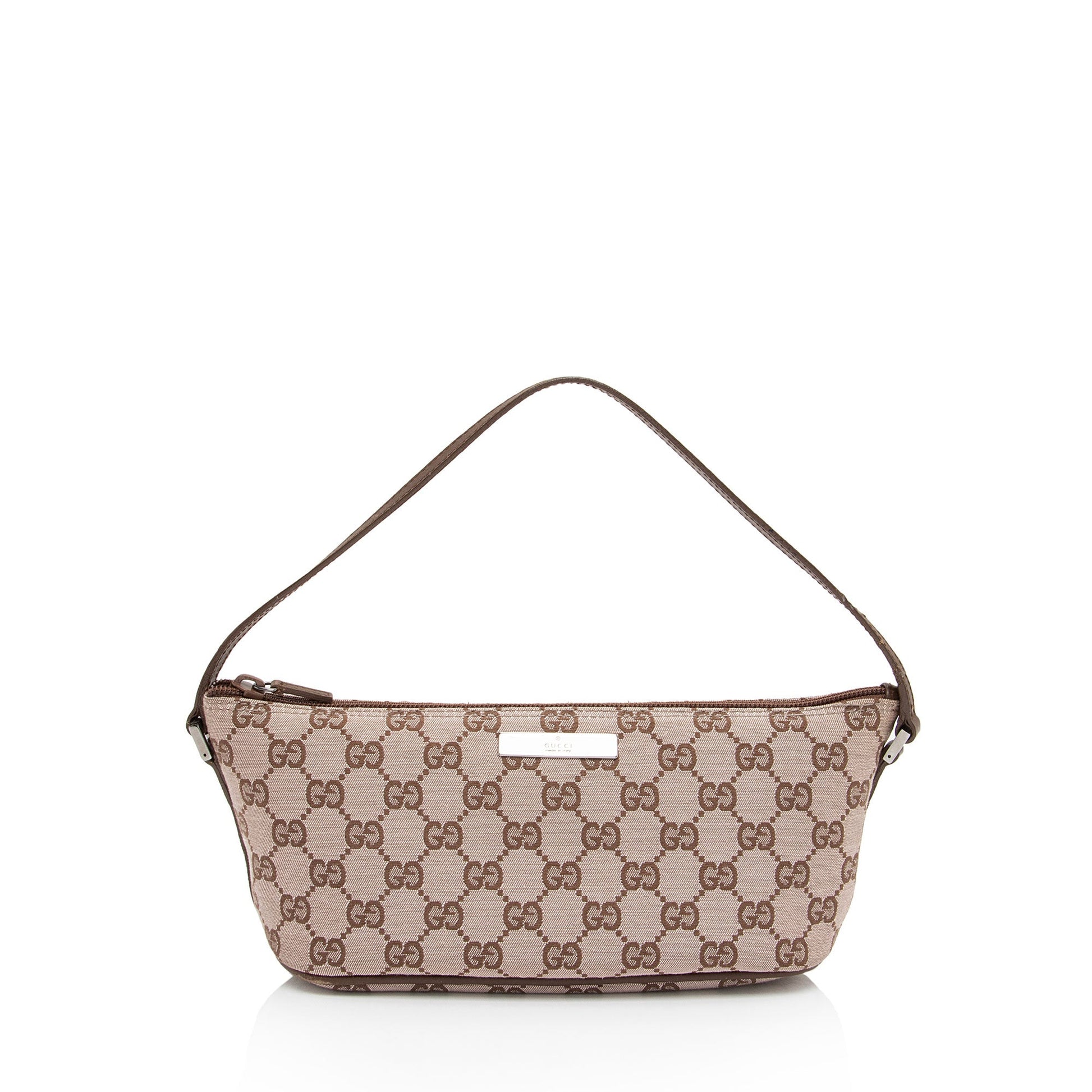 Gucci Pochette Leather Canvas Clutch