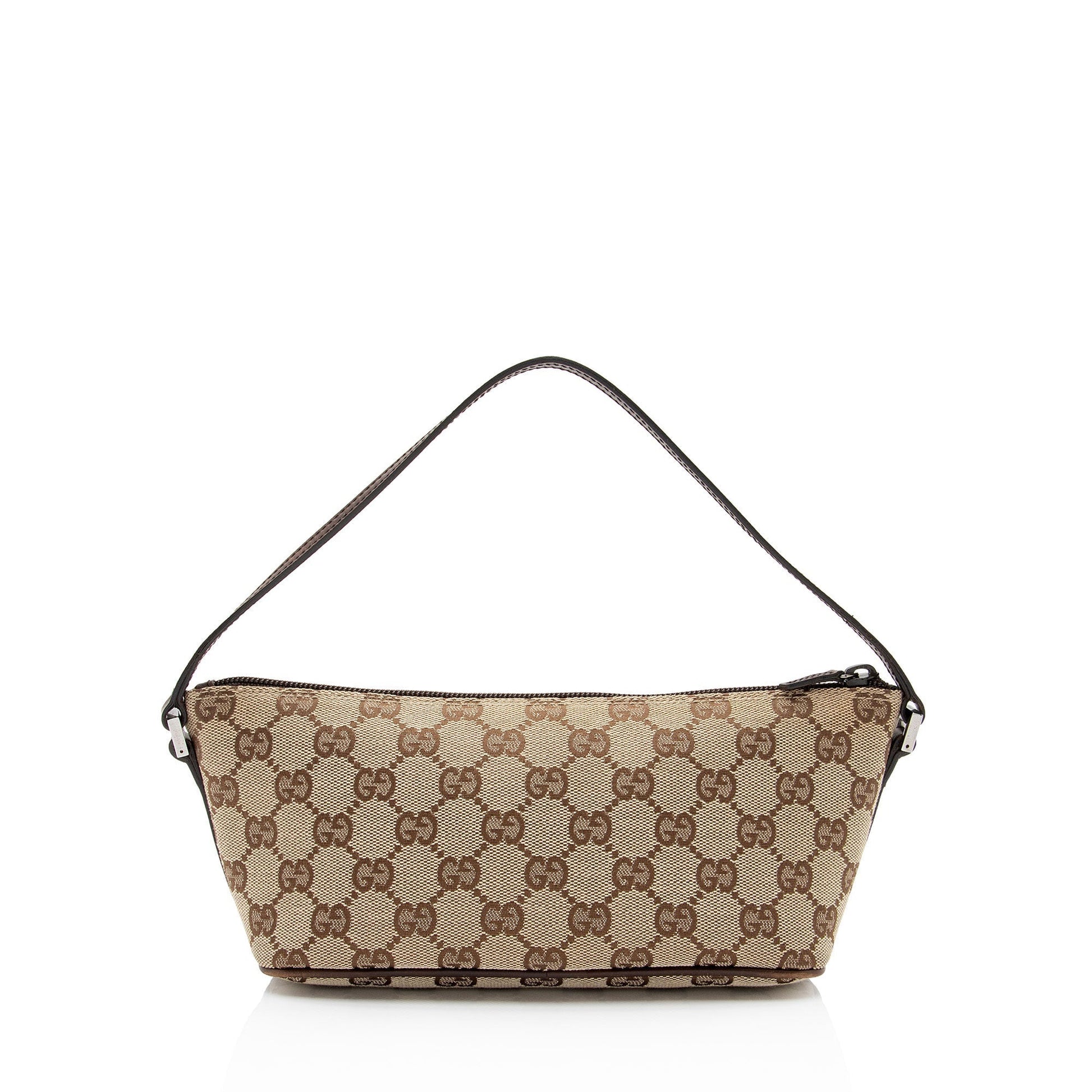 Gucci Pochette Leather Canvas Clutch