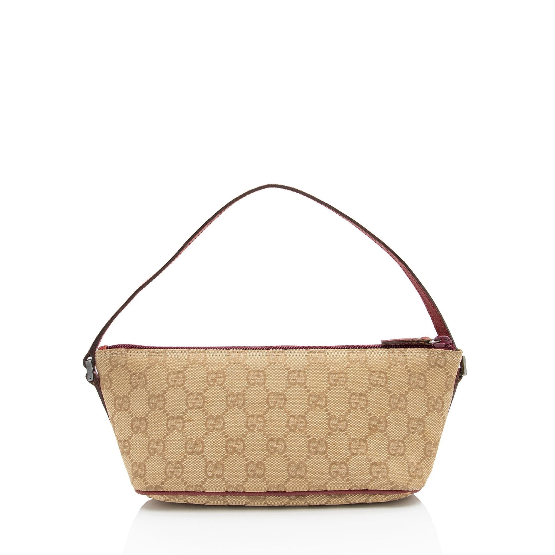 Gucci Pochette Leather Canvas Clutch
