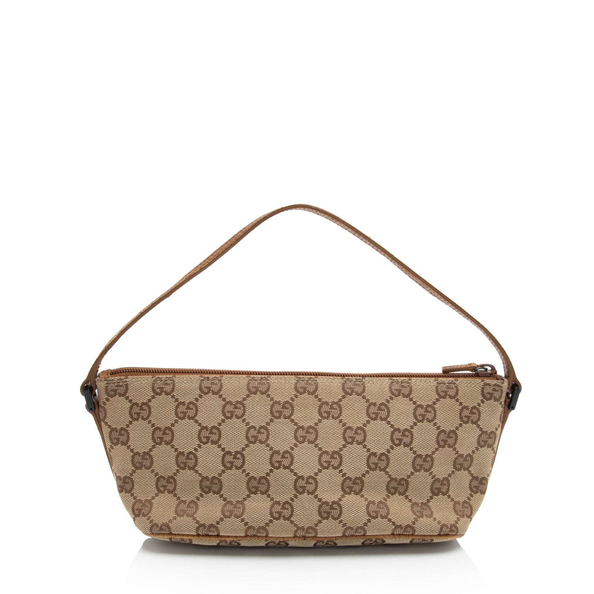 Gucci Pochette Leather Canvas Clutch
