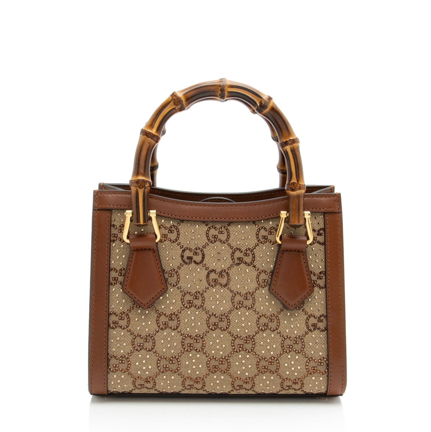 Gucci Crystal GG Canvas Bamboo Diana Mini Tote (SHF-E7QQjx)