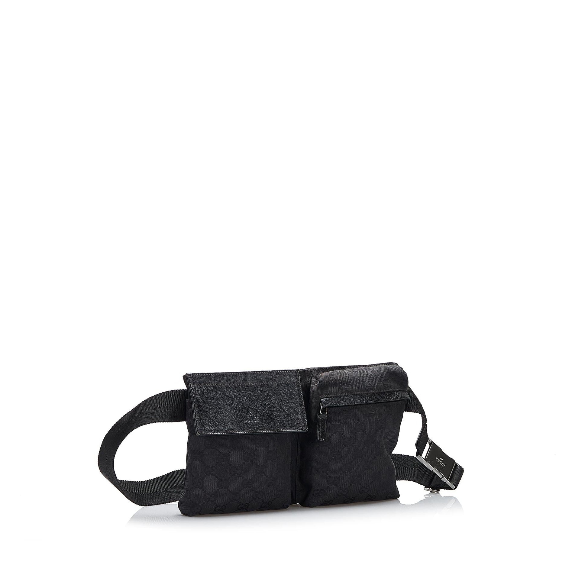 Gucci GG Canvas Double Pocket Belt Bag (SHG-RSeo1B)