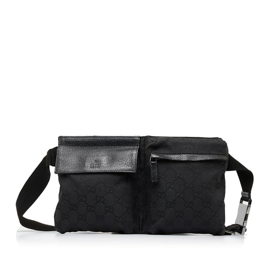 Gucci GG Canvas Double Pocket Belt Bag (SHG-330faY)