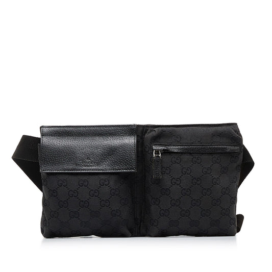 Gucci GG Canvas Double Pocket Belt Bag (SHG-WS8NBX)
