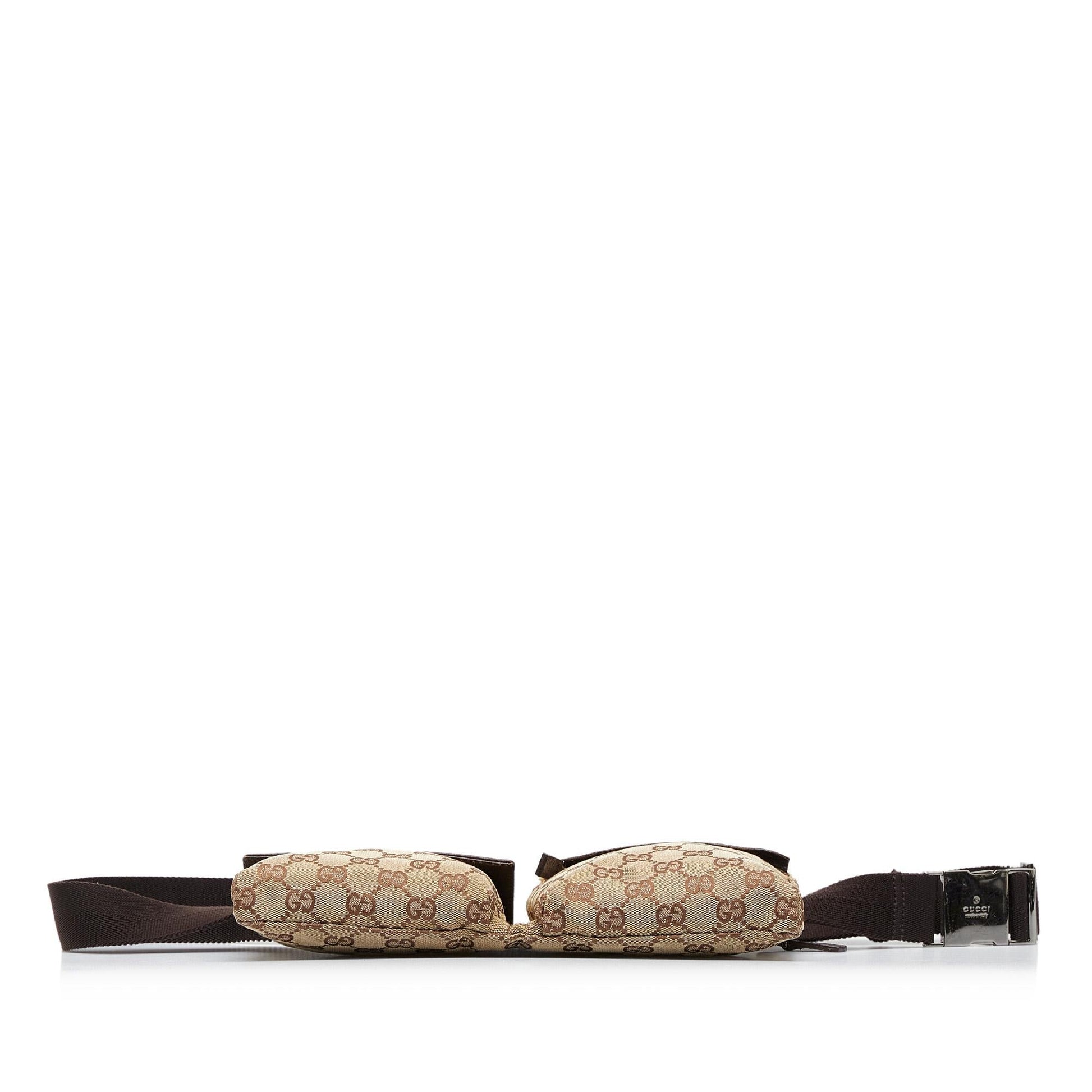 Gucci GG Canvas Double Pocket Belt Bag (SHG-ozfMNY)