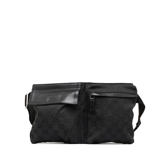 Gucci GG Canvas Double Pocket Belt Bag (SHG-9YRfAM)