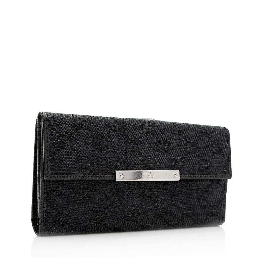 Gucci GG Canvas Flap Continental Wallet - FINAL SALE (SHF-19909)