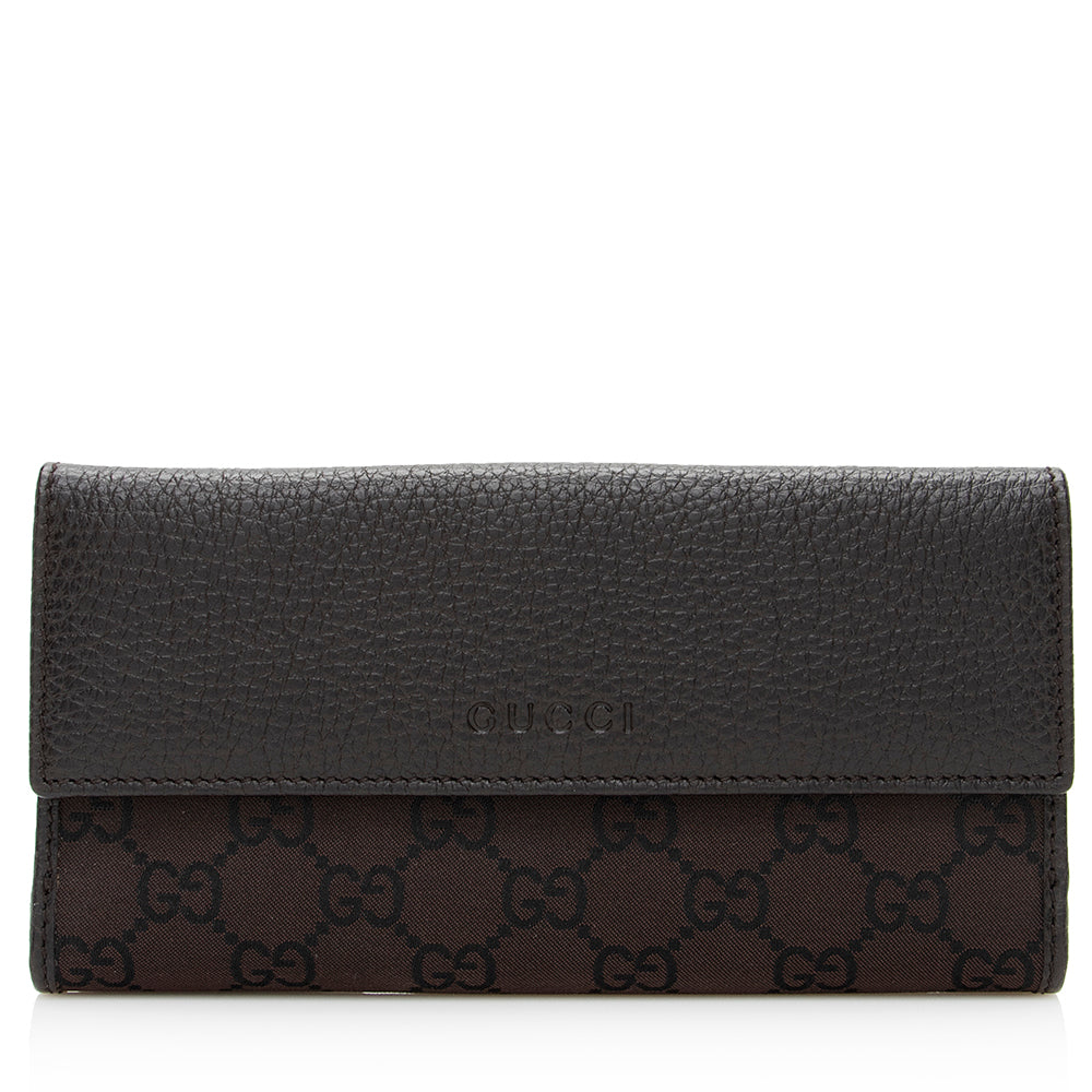 Gucci GG Canvas Flap Continental Wallet (SHF-20696)