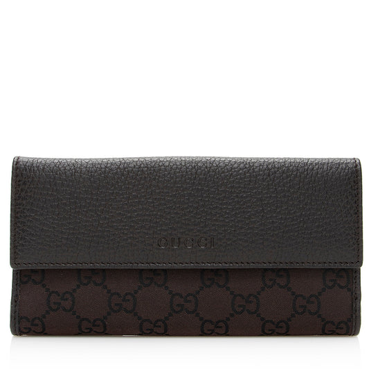 Gucci GG Canvas Flap Continental Wallet (SHF-20696)