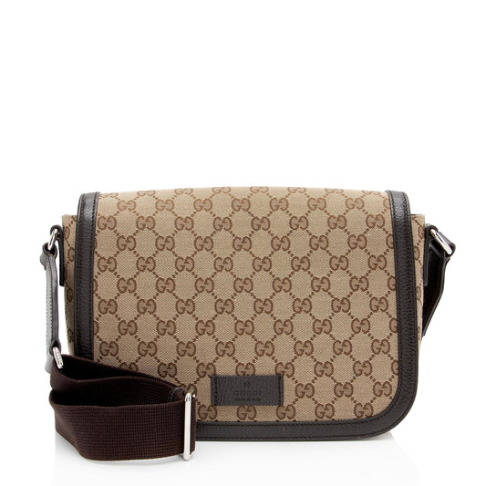 Gucci Leather Canvas Shoulder Bag