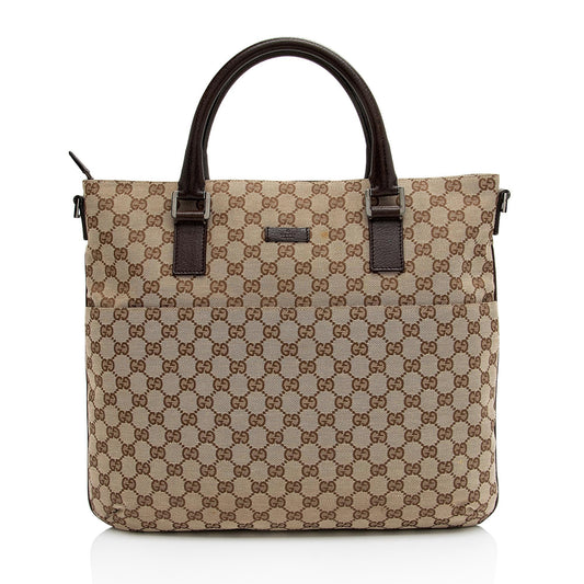 Gucci GG Canvas Front Pocket Convertible Large Tote (SHF-DbPq0d)
