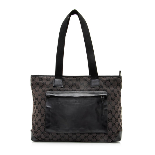 Gucci GG Canvas Front Pocket E/W Shopping Tote (SHF-23636)