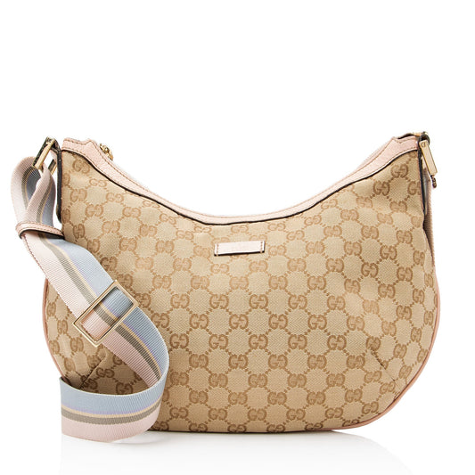 Gucci GG Canvas Half Moon Medium Messenger Bag (SHF-3lgdQ3)