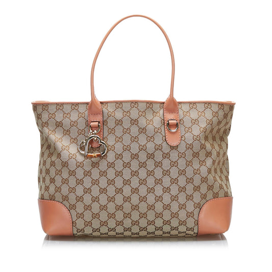 Gucci GG Canvas Heart Bit Tote (SHG-3fnCTw)