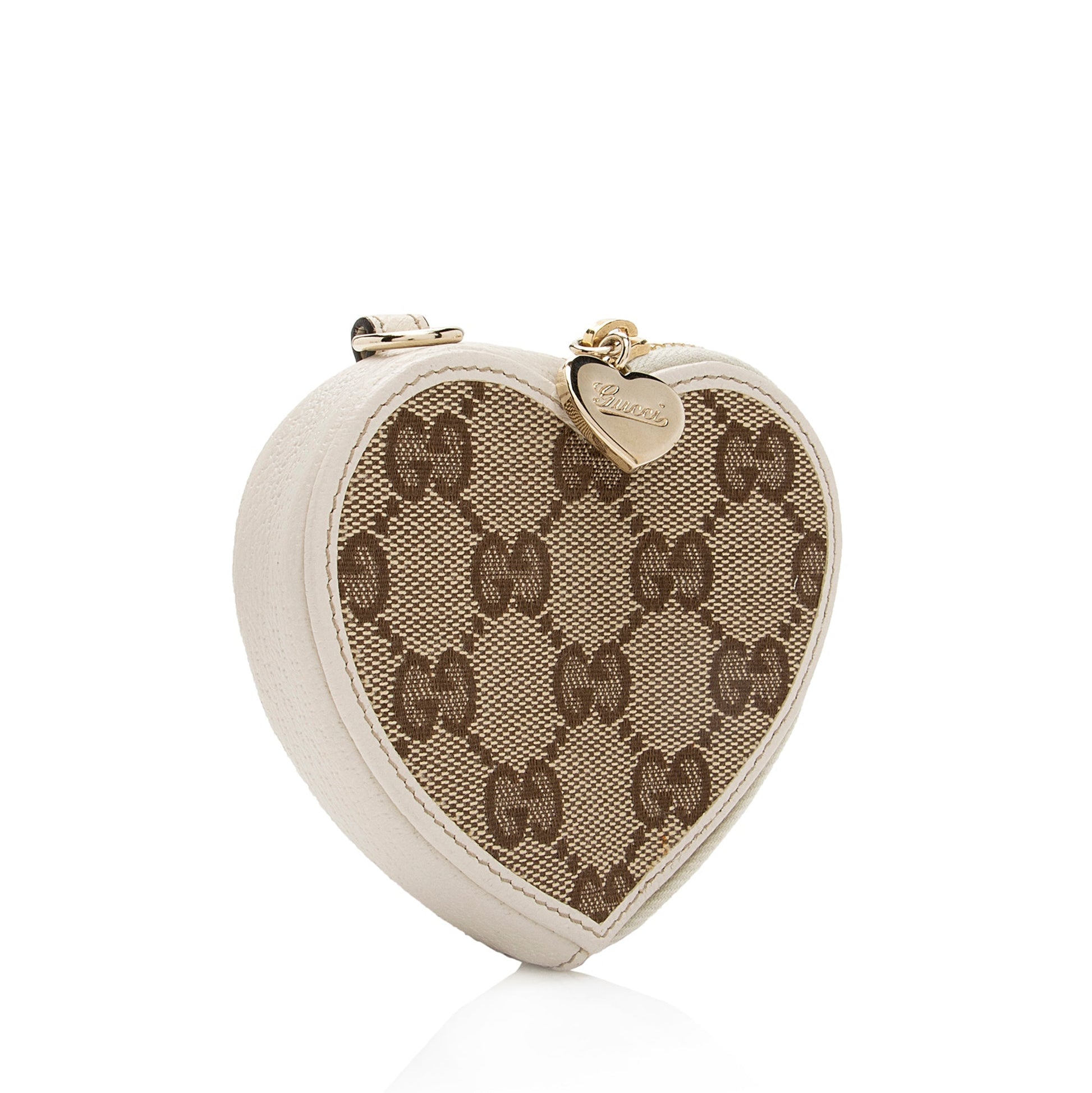 Gucci GG Canvas Heart Coin Pouch (SHF-8ldoVR)