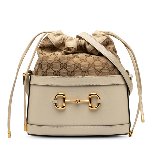 Gucci GG Canvas Horsebit 1955 Bucket Bag (SHG-sD1os5)