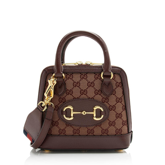 Gucci GG Canvas Horsebit 1955 Mini Top Handle Bag (SHF-23739)