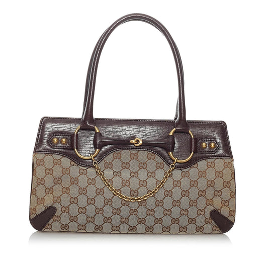 Gucci GG Canvas Horsebit Handbag (SHG-29601)