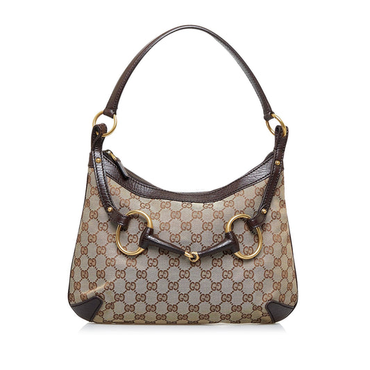 Gucci GG Canvas Horsebit Hobo Bag (SHG-3vKr0U)