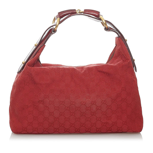 Gucci GG Canvas Horsebit Hobo Handbag (SHG-30289)