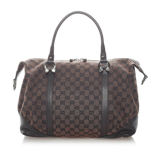 Gucci GG Canvas Horsebit Nail Boston Bag (SHG-32061)
