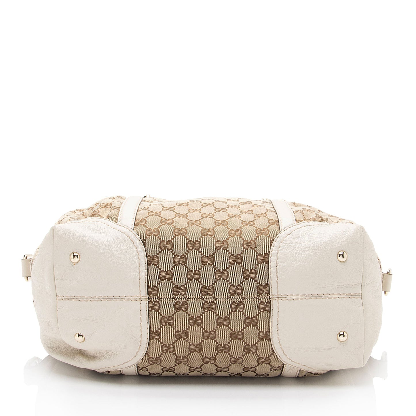 Gucci GG Canvas Horsebit Nailhead Medium Boston Bag