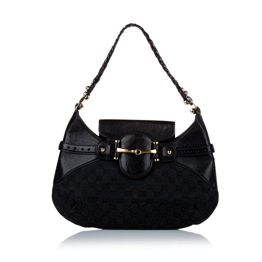 Gucci GG Canvas Horsebit Shoulder Bag (SHG-30316)