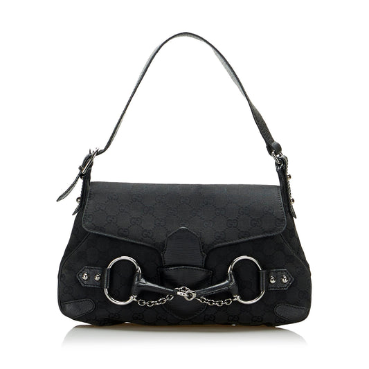 Gucci GG Canvas Horsebit Shoulder Bag (SHG-Tiyfj5)
