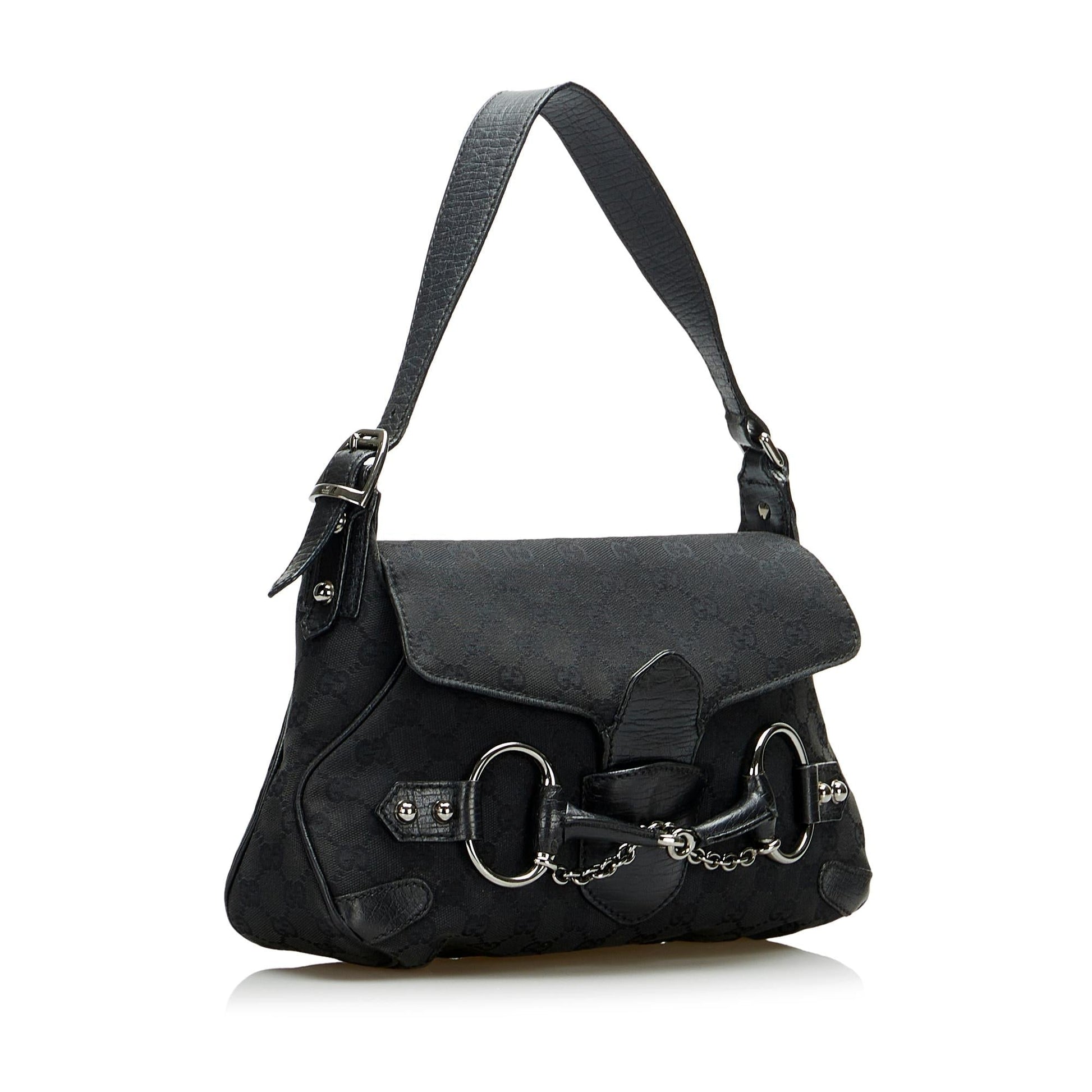 Gucci GG Canvas Horsebit Shoulder Bag (SHG-Tiyfj5)