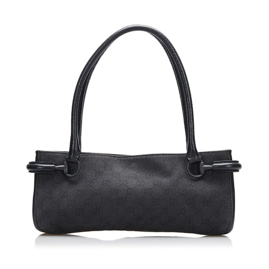 Gucci GG Canvas Horsebit Shoulder Bag (SHG-QoPRpW)