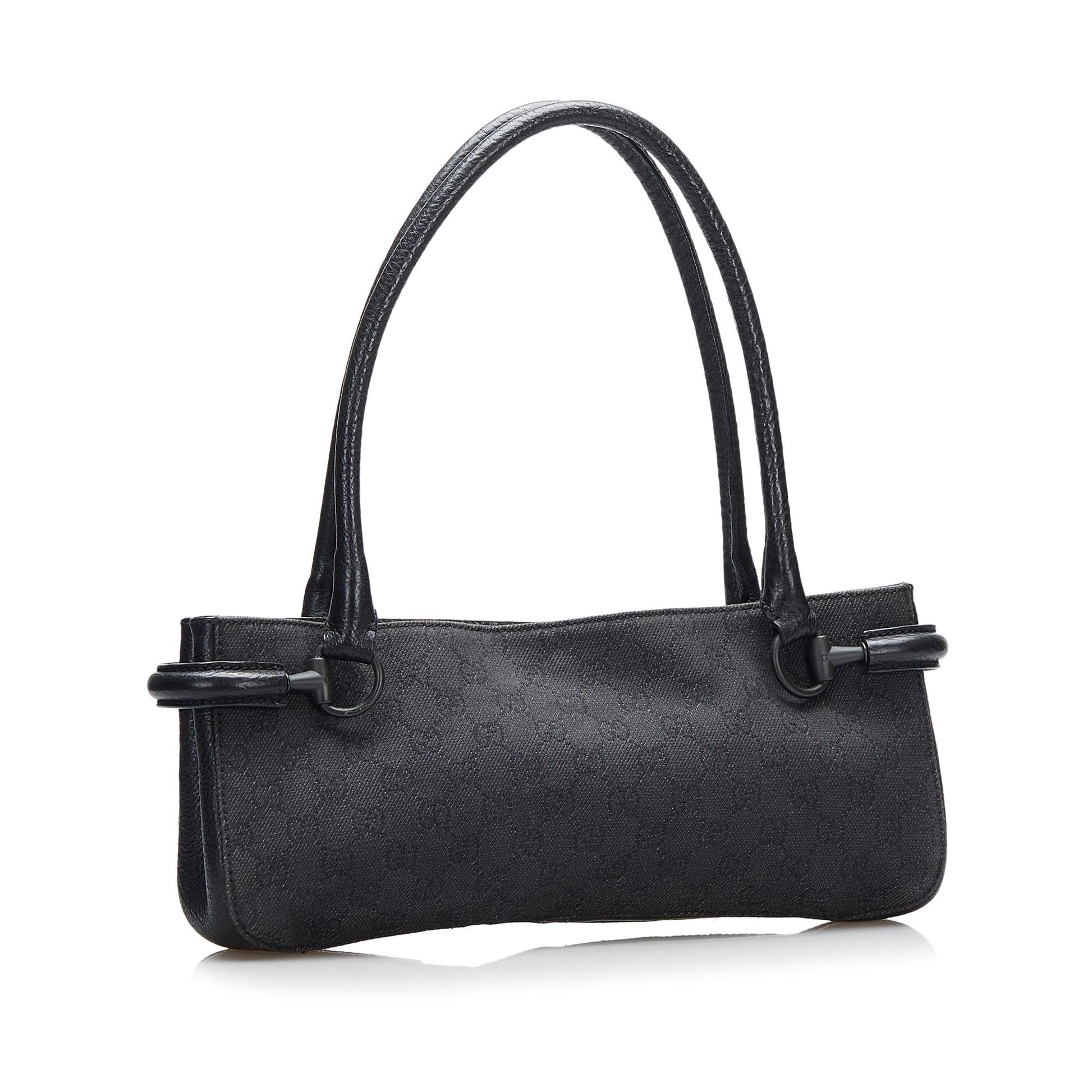Gucci GG Canvas Horsebit Shoulder Bag (SHG-QoPRpW)