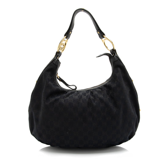 Gucci GG Canvas Interlocking G Medium Hobo (SHF-23929)