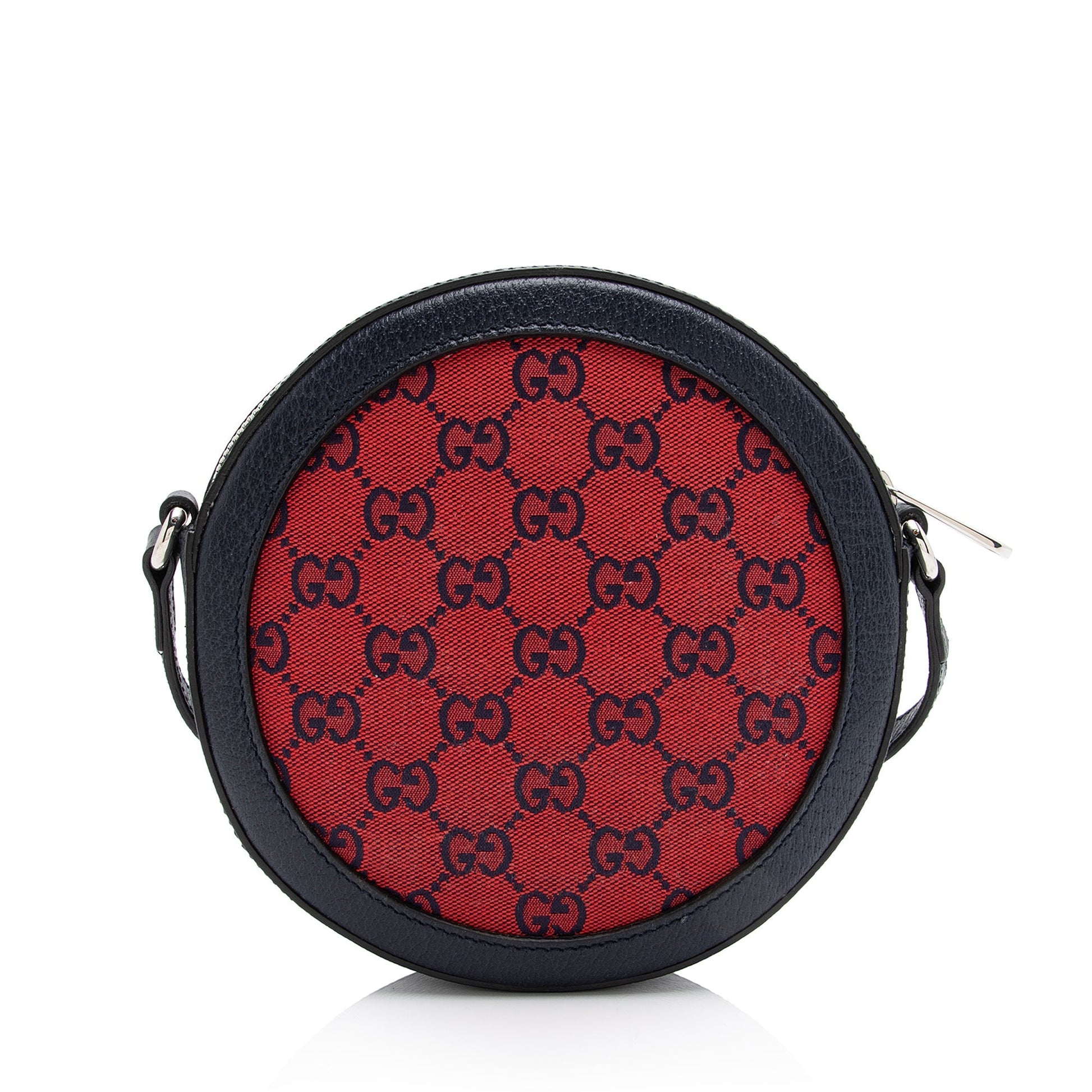 Gucci GG Canvas Interlocking G Patch Round Shoulder Bag (SHF-23569)