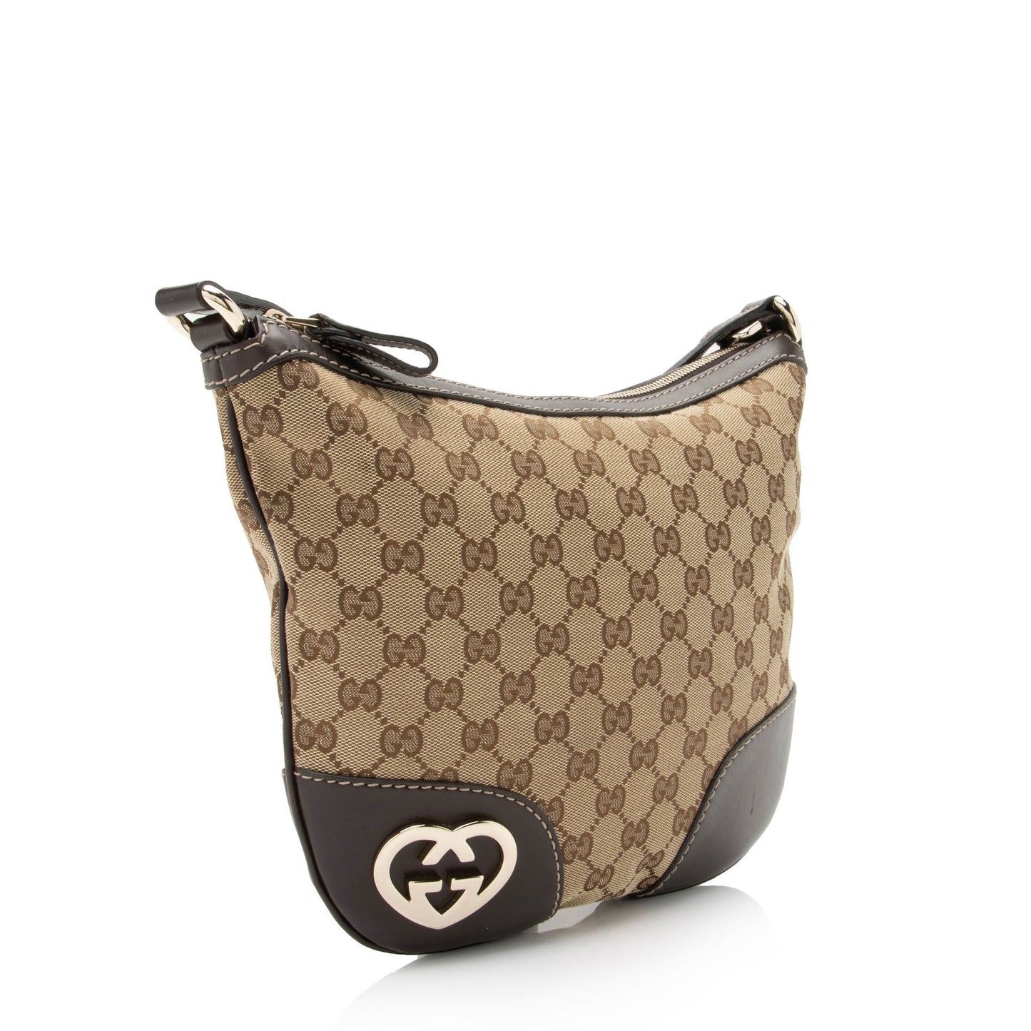 Gucci GG Canvas Interlocking Heart Crossbody Bag (SHF-2gSnDY)