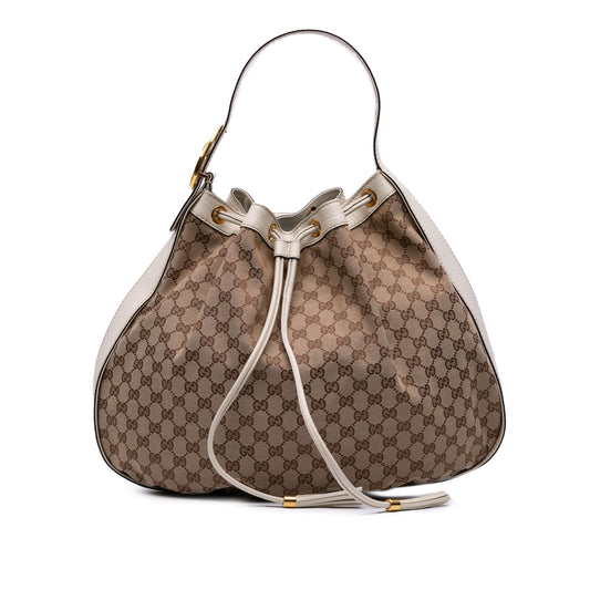 Gucci GG Canvas Interlocking Icon Drawstring Hobo
