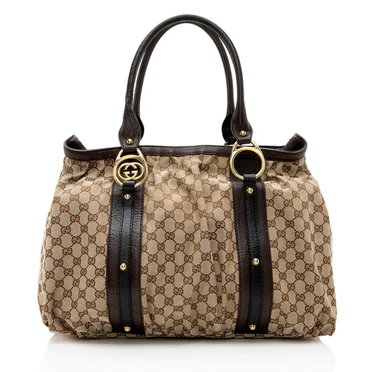 Gucci GG Canvas Interlocking Medium Tote - FINAL SALE (SHF-19043)