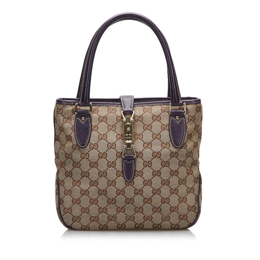 Gucci GG Canvas Jackie Piston Lock Handbag (SHG-F3Db8C)