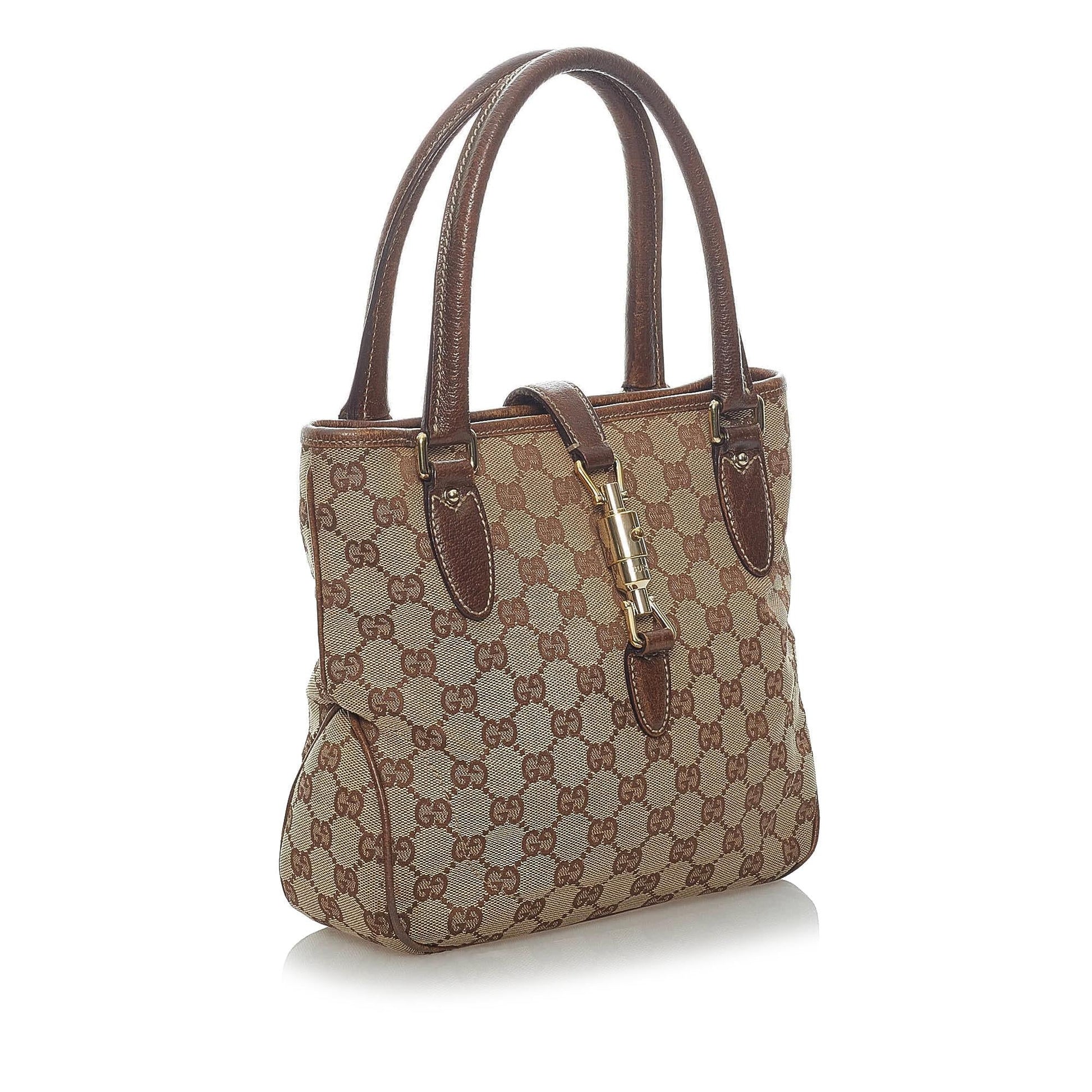 Gucci GG Canvas Jackie Piston Lock Tote Bag (SHG-33261)
