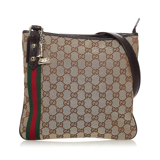 Gucci GG Canvas Jolicoeur Crossbody Bag (SHG-32801)