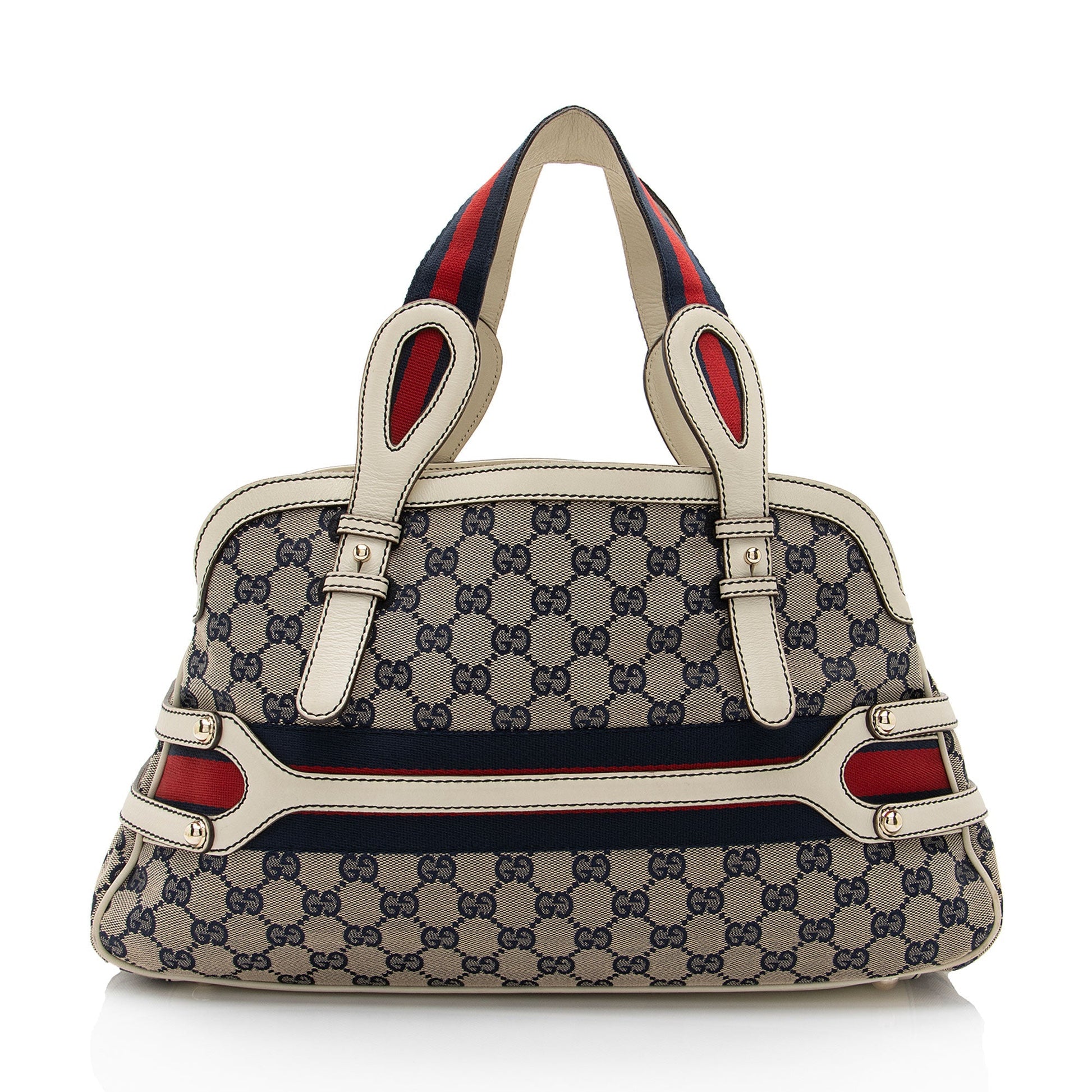 Gucci GG Canvas Leather Web Shoulder Bag (SHF-Syij4P)
