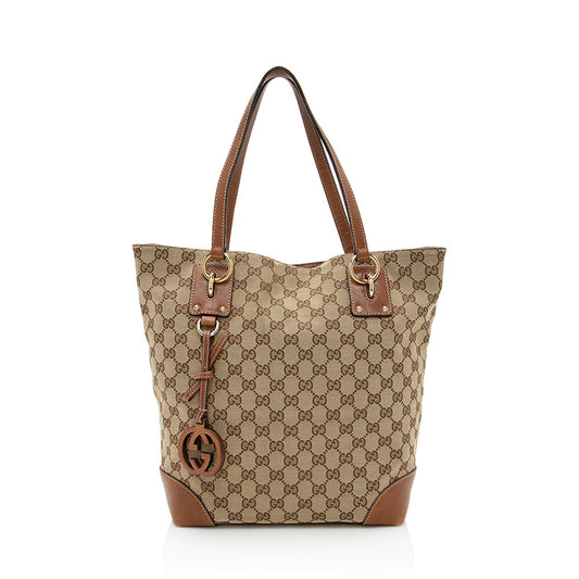 Gucci GG Canvas Medium Charm Tote - FINAL SALE (SHF-19339)
