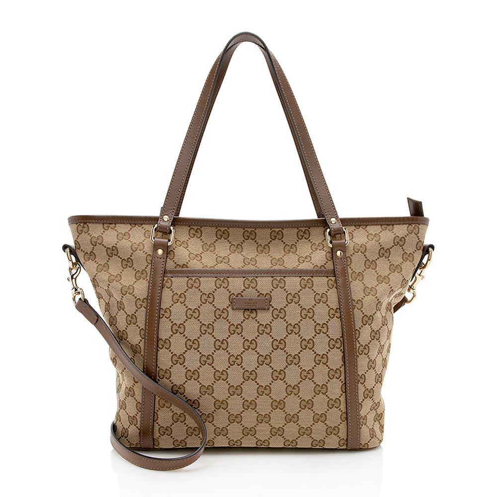 Gucci Leather Canvas Tote Style 55